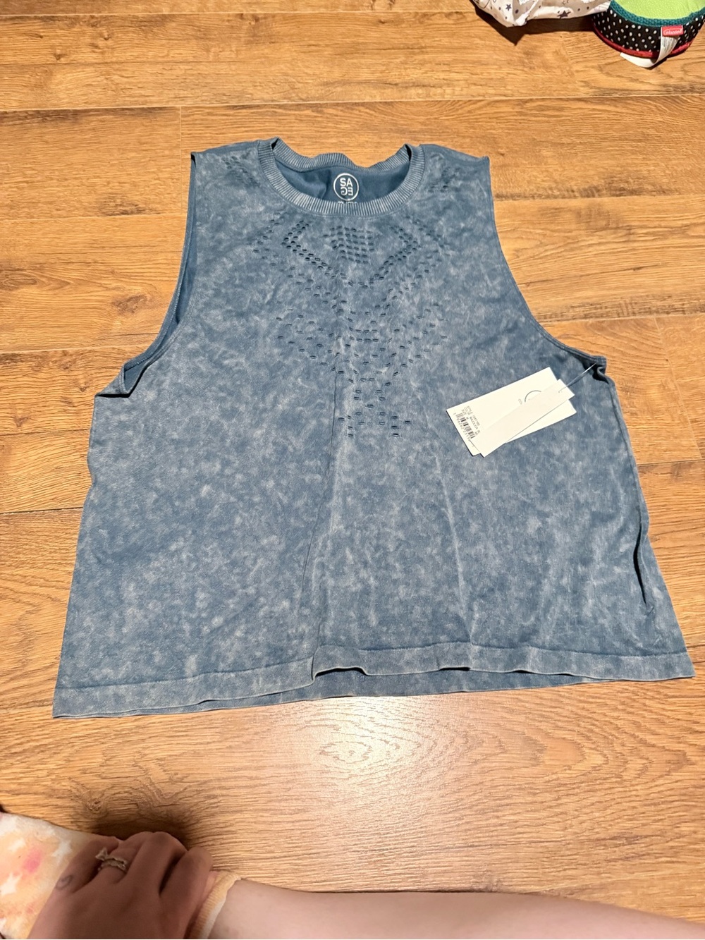 Sage brand acid wash tank top Top